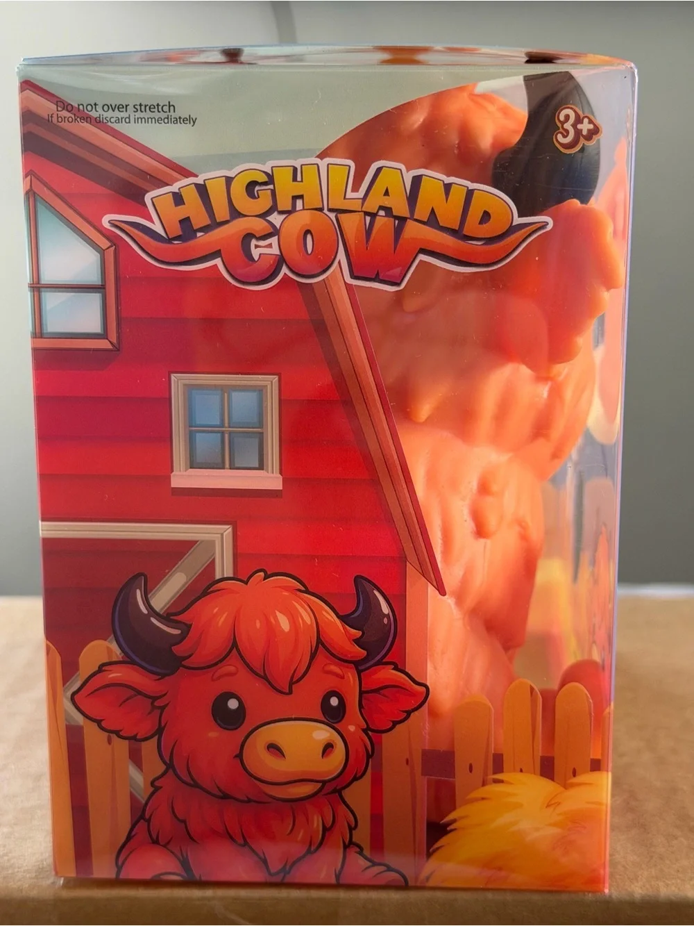 New JUMBO Highland Cow Squeeze Toy - Orange Plush Bath